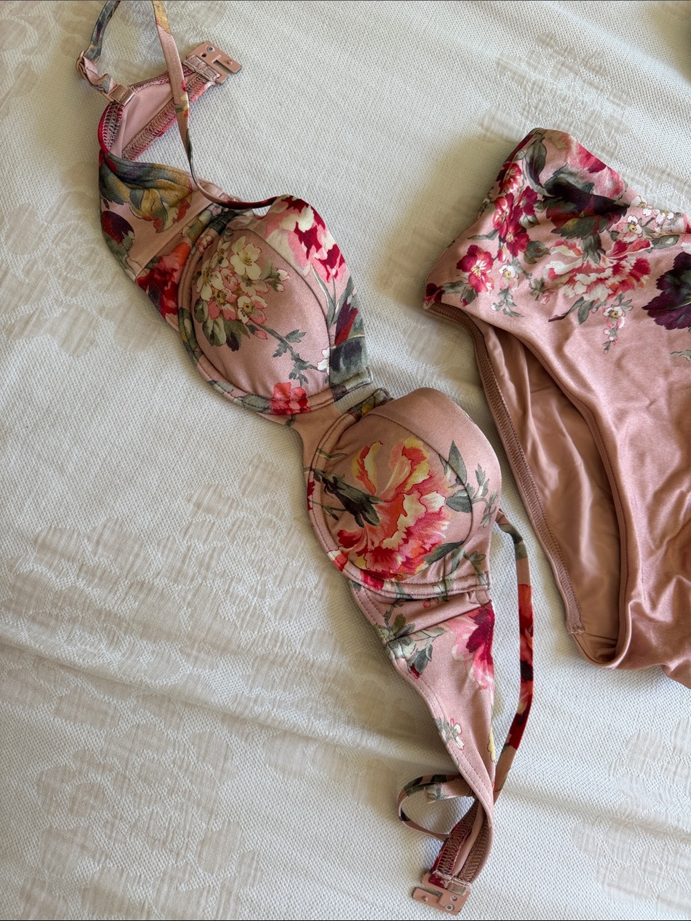 Zimmermann Pink Floral Bikini top